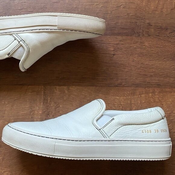 COMMON PROJECTS WHITE LEATHER SLIP ON SIZE 39 - Picture 1 of 4